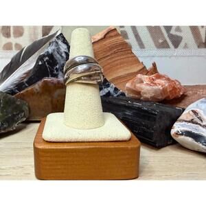 ELLE Sterling Silver Ring Stamped 925 Ruby Stone Size 8 Ring